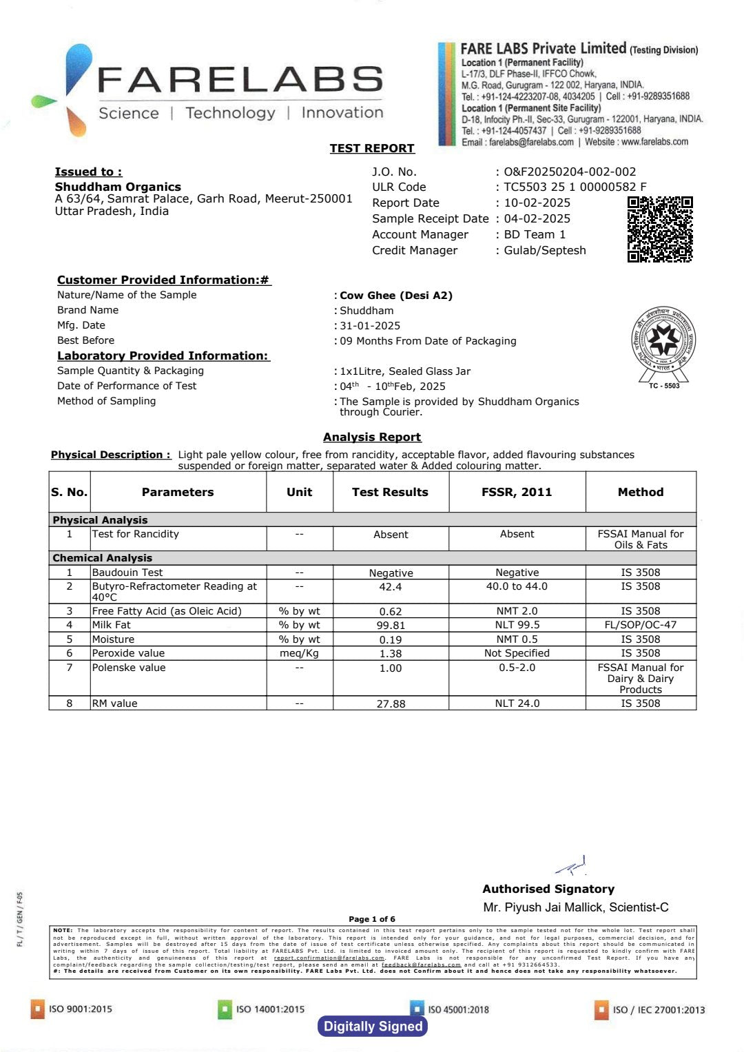 Feb 2025 Lab Tests of Products