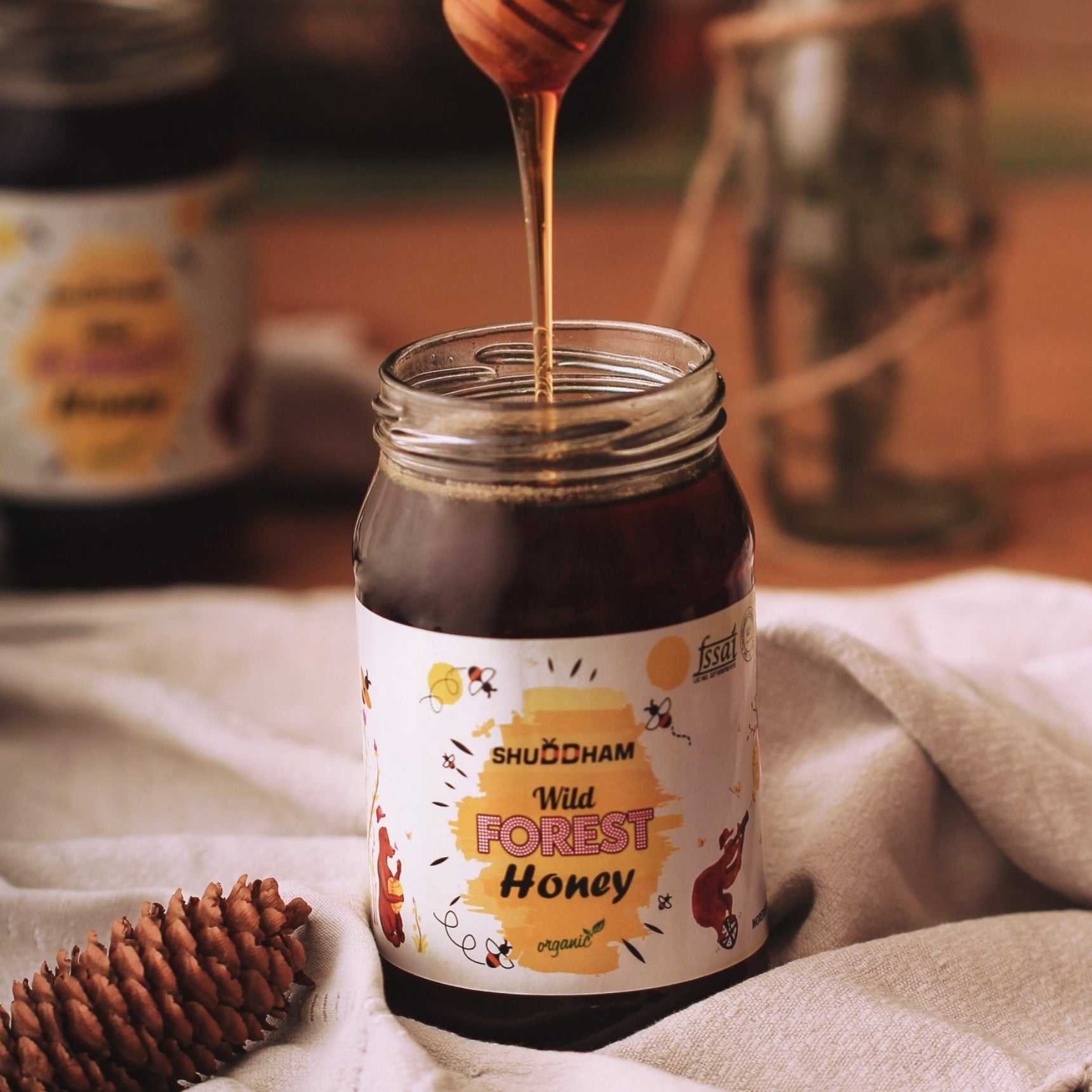 WAO pack of Wild Honey, Saffron & Herbal Jaggery Powder.