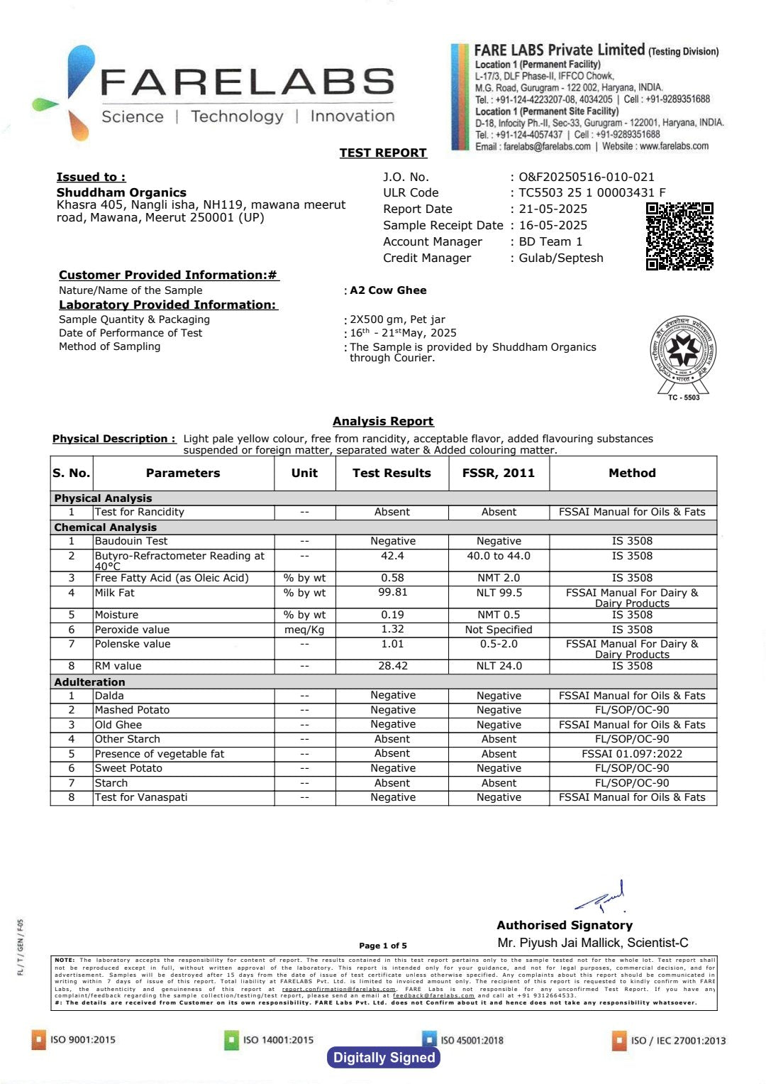 May 2025 Lab Tests