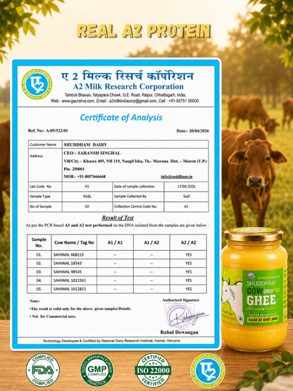 3 Ltrs Shuddham Organics Pure A2 Ghee