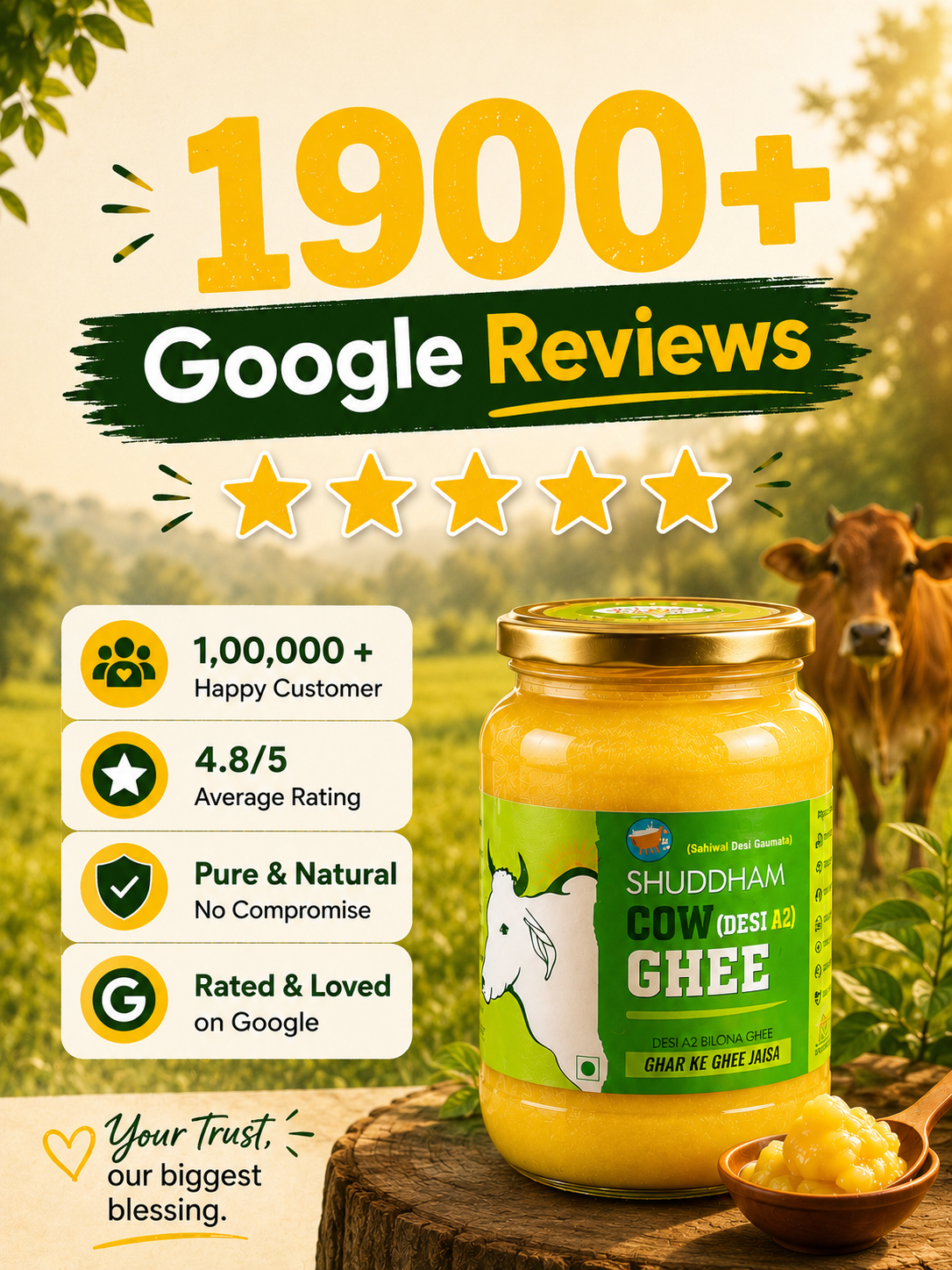 3 Ltrs Shuddham Organics Pure A2 Ghee