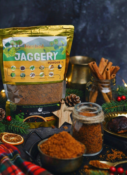 Shuddham Herbal Jaggery Powder with 11 Exquisite Herbs (500 Gms)