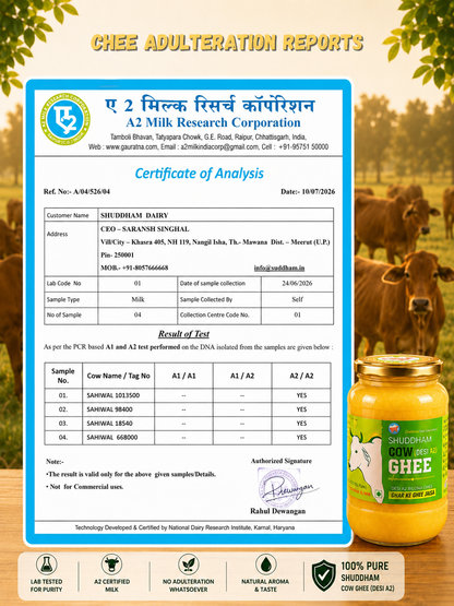 1 Ltrs Shuddham Organics Pure A2 Ghee