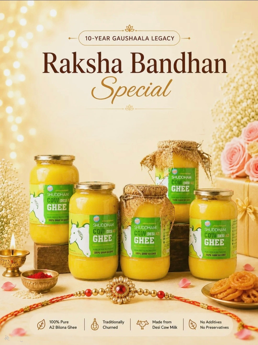 5 Ltrs Shuddham Organics Pure A2 Ghee