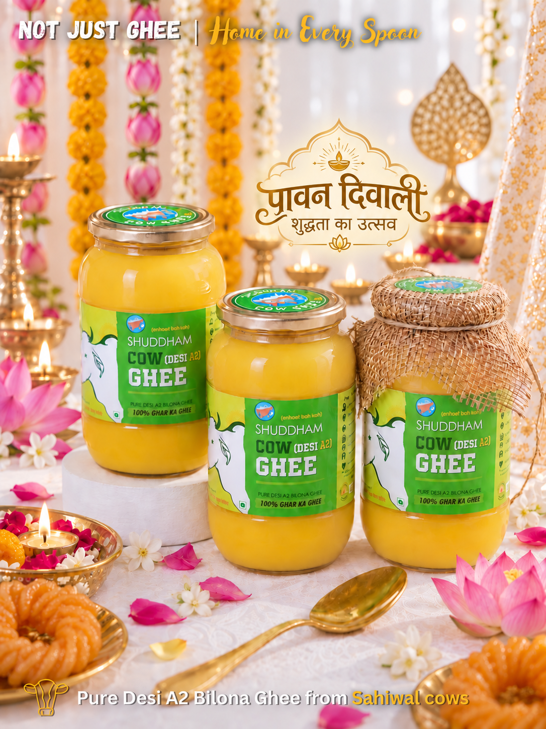 3 Ltrs Shuddham Organics Pure A2 Ghee