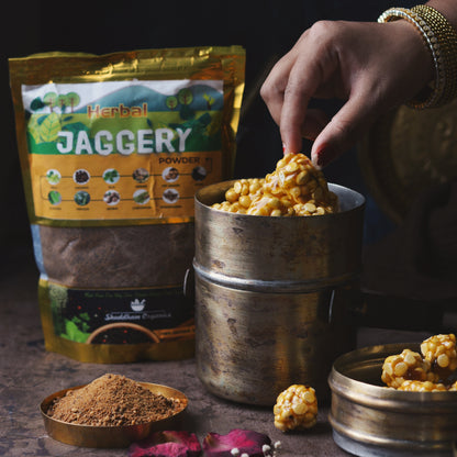 Shuddham Herbal Jaggery Powder with 11 Exquisite Herbs (500 Gms)