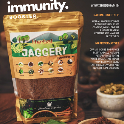 Shuddham Herbal Jaggery Powder with 11 Exquisite Herbs (500 Gms)